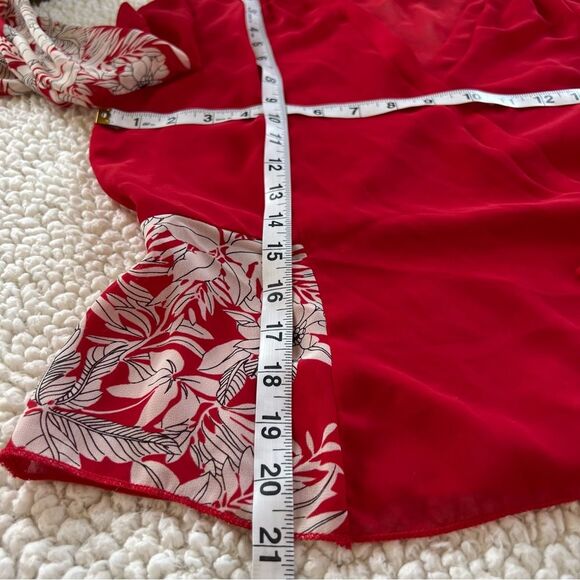 Rampage Y2K Sheer Bell Long Sleeve Floral Wrap Fairycore Coquette Blouse Size M - Picture 7 of 12